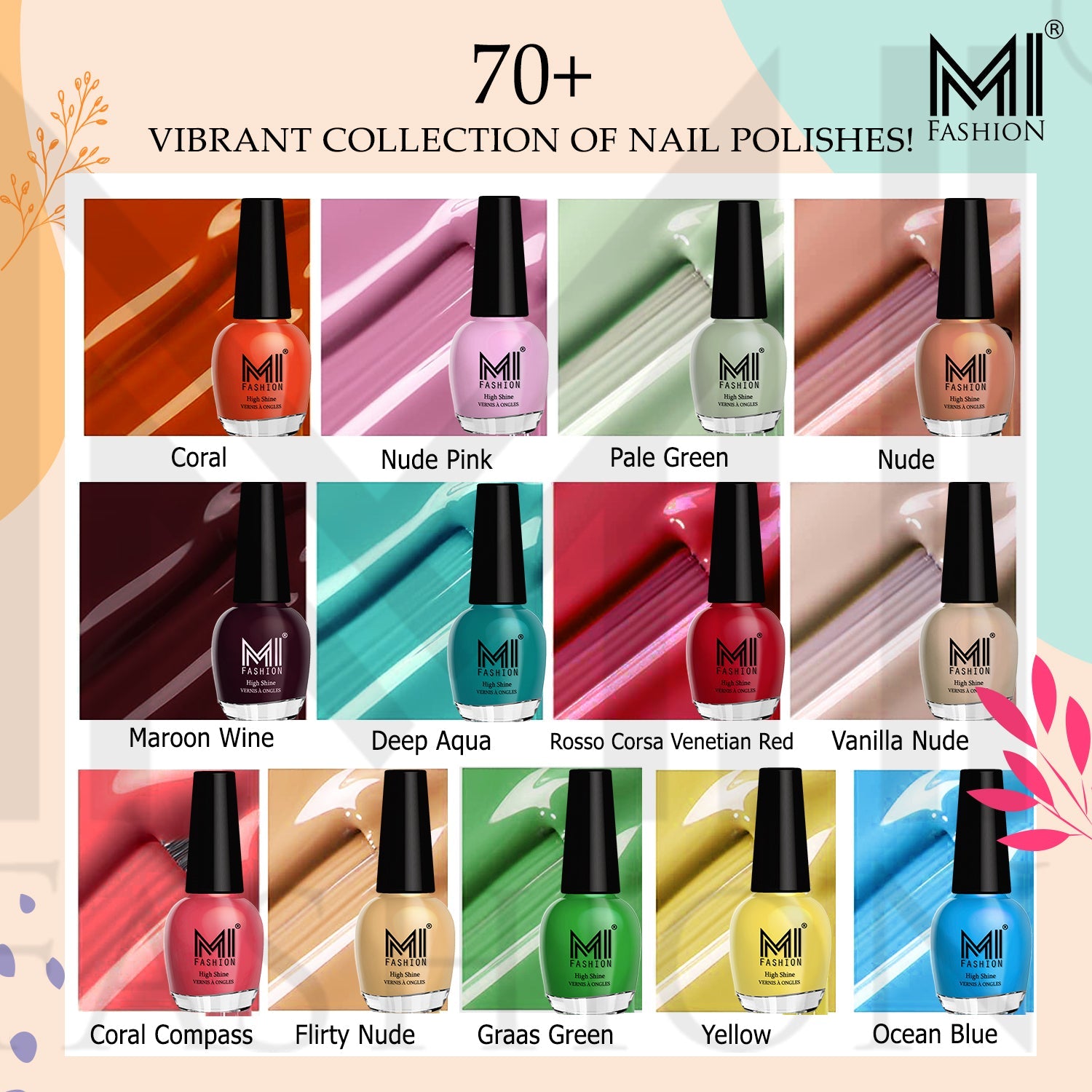 Multicolor nail polish