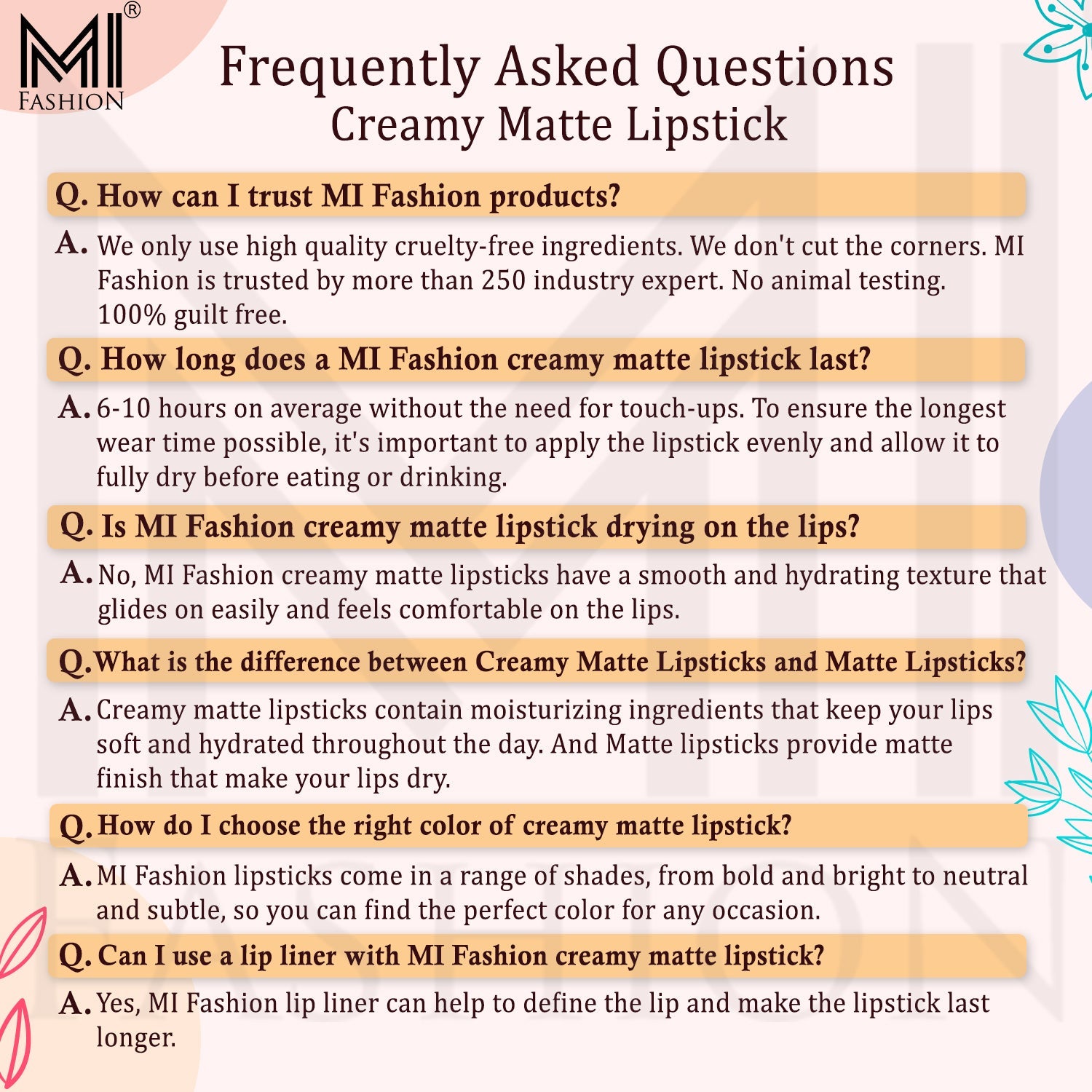  Creamy Matte Lipstick FAQs