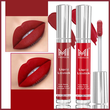 MI Fashion Luxurious Lips Indulge in Rich, Creamy Matte Color with Our Liquid Lipstick Pack of 2 (3.5ML each) (Eagle Red,Summer Cherry)