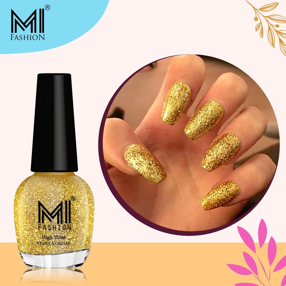 Buy lakyou beauty mirror nail polish 5ml (gold) Online at Low Prices in  India - Amazon.in