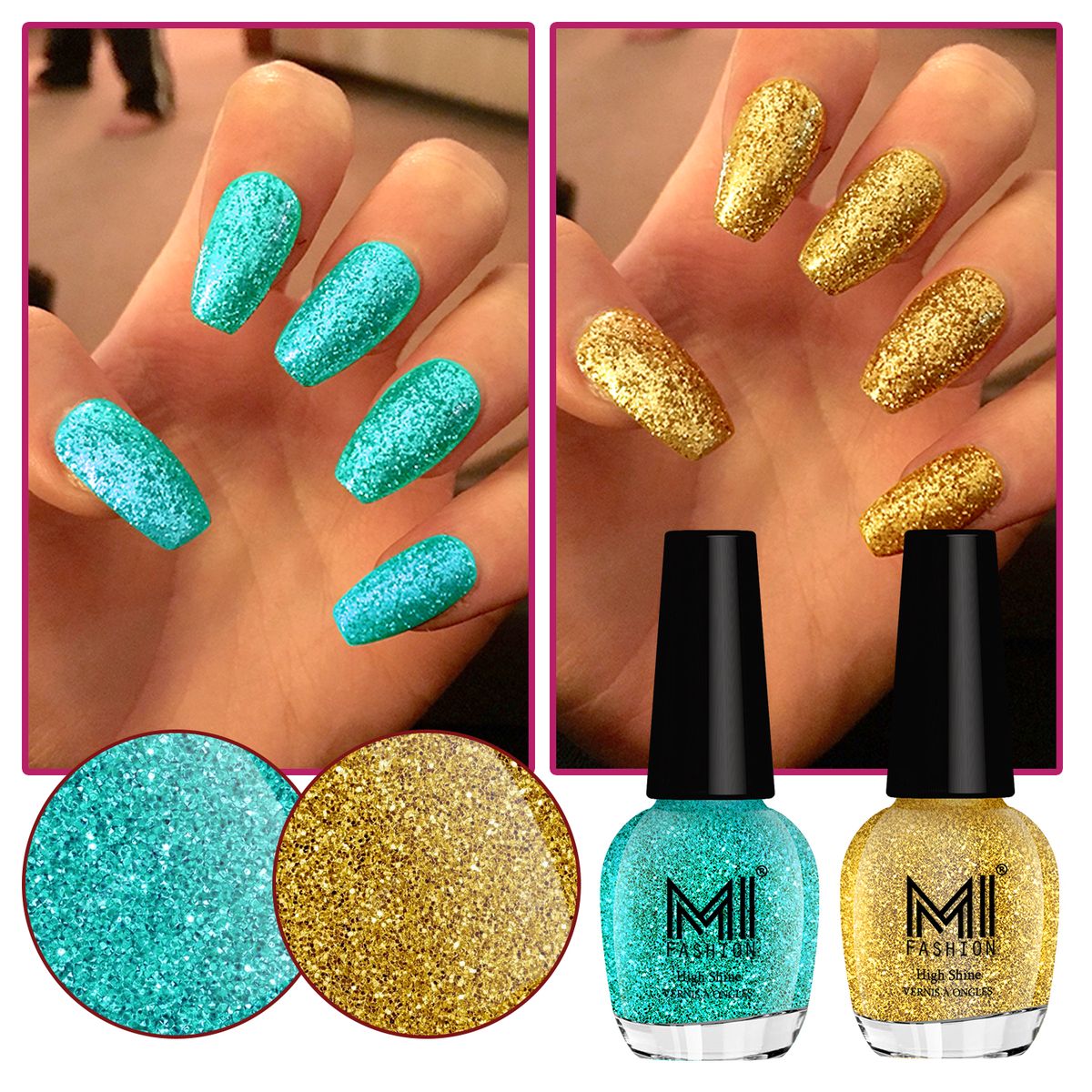 Golden Glitter Nail Polish, For Personal, Packaging Size: Glass Bottle at  Rs 300/piece in New Delhi