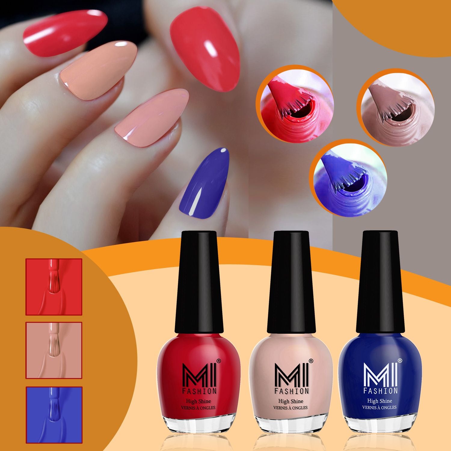 Elevate Your Nail Game with MI Fashion's 3pc Pack of Shine Nail Polish