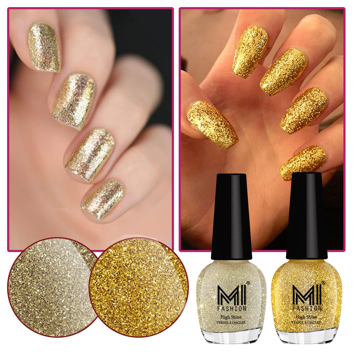 silver gold nail polish