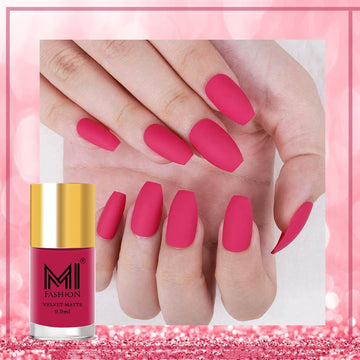 Pink matte nail polish